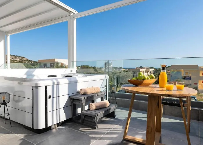 아파트 Pefkos Allure Luxury With Jacuzzi In The Heart Of Pefkos!!!